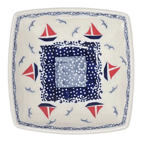 Bowl, Square, Nut, Small, 5.25" in "Smooth Seas" by Manufaktura | M105T-DPML