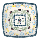 Bowl, Square, Nut, Small, 5.25" in "Lady Bugs" by Manufaktura | M105T-IF45