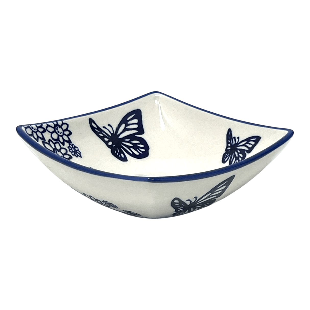 Bowl, Square, Nut, Small, 5.25" in "Butterfly Garden" by Manufaktura | M105T-MOT1