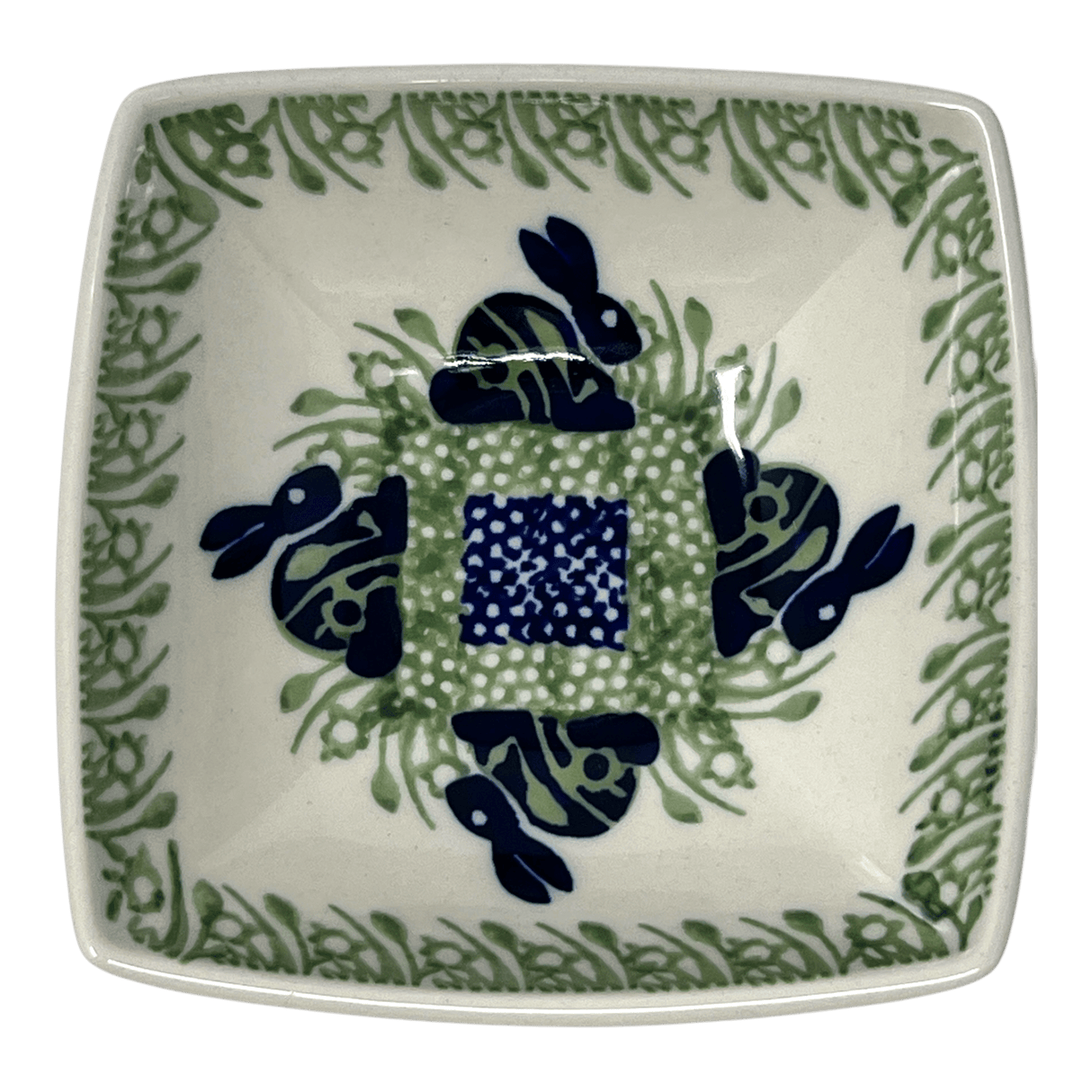 Bowl, Square, Nut, Small, 5.25" in "Bunny Love" by Manufaktura | M105T-P324