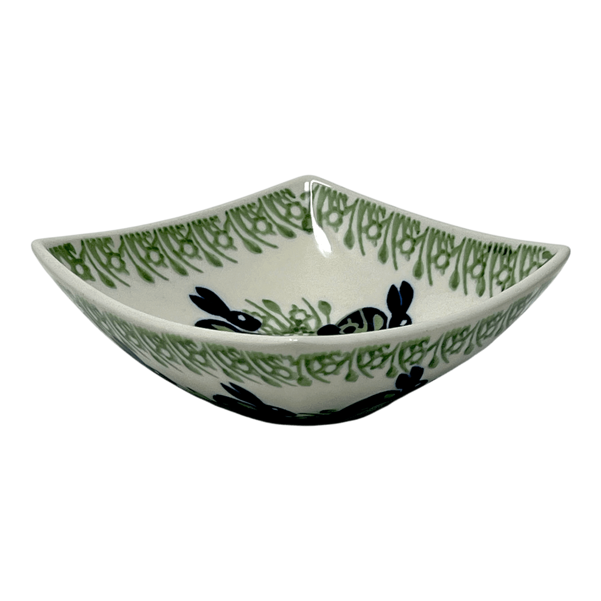 Bowl, Square, Nut, Small, 5.25" in "Bunny Love" by Manufaktura | M105T-P324