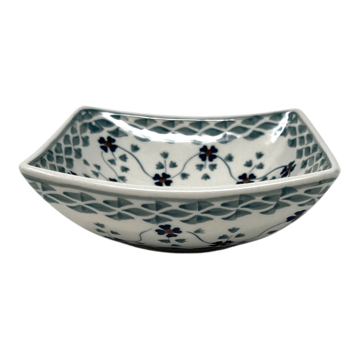 Bowl, Square, Nut, Small, 5.25" in "Woven Pansies" by Manufaktura | M105T-RV