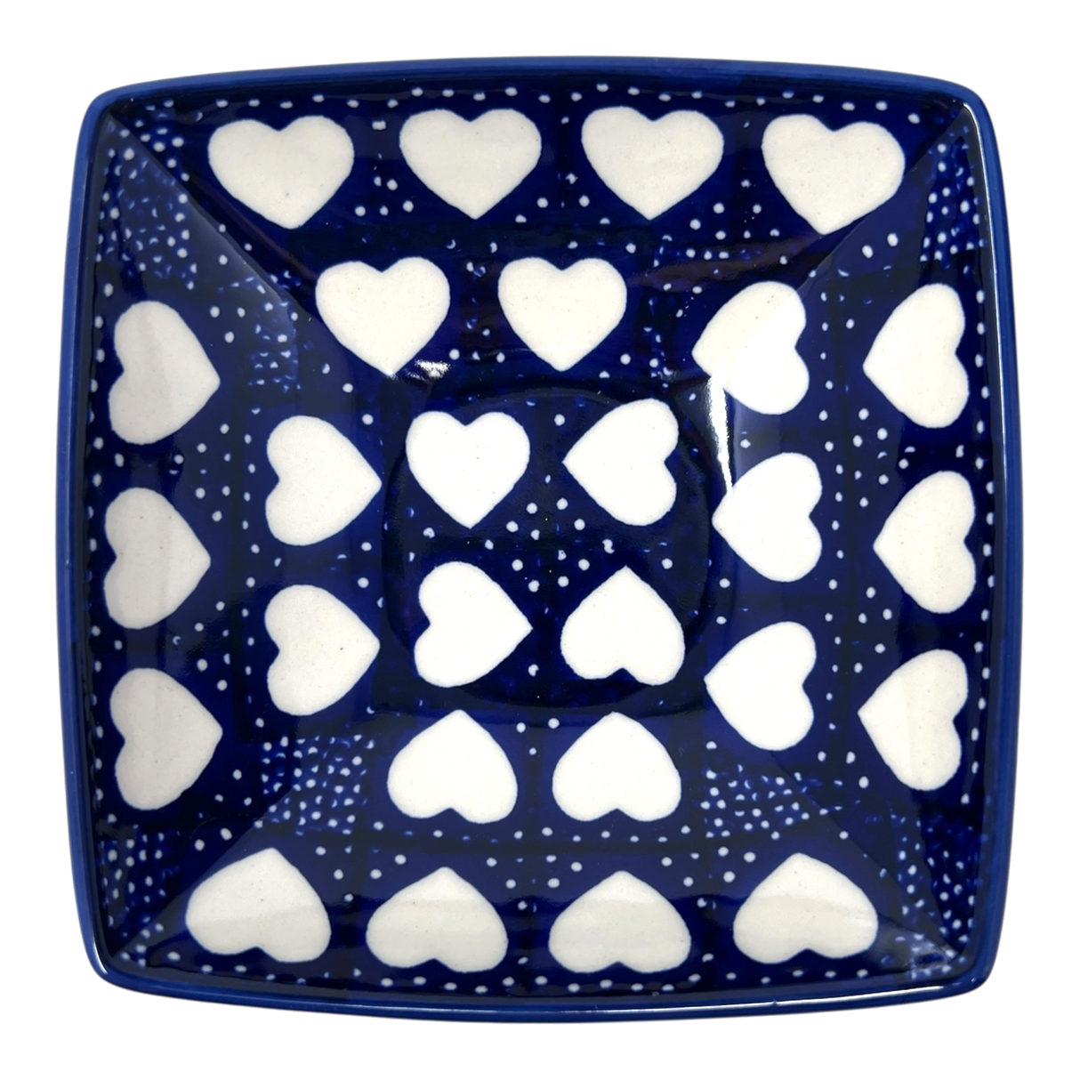 Bowl, Square, Nut, Small, 5.25" in "Sea of Hearts" by Manufaktura | M105T-SEA