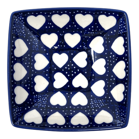Bowl, Square, Nut, Small, 5.25" in "Sea of Hearts" by Manufaktura | M105T-SEA