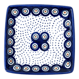Bowl, Square, Nut, Small, 5.25" in "Peacock Dot" by Manufaktura | M105U-54K