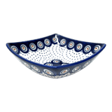 Bowl, Square, Nut, Small, 5.25" in "Peacock Dot" by Manufaktura | M105U-54K