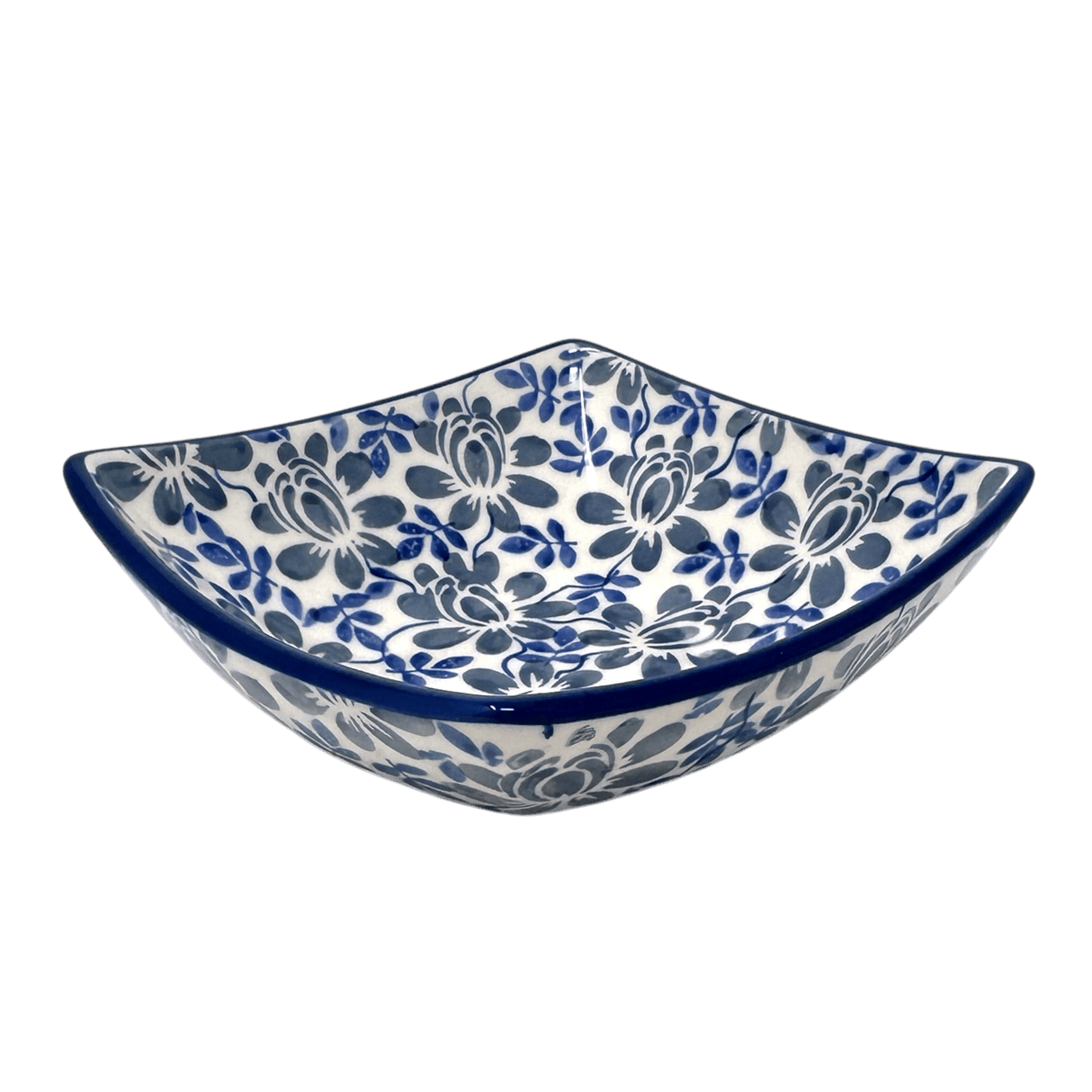 Bowl, Square, Nut, Small, 5.25" in "English Blue" by Manufaktura | M105U-AS53