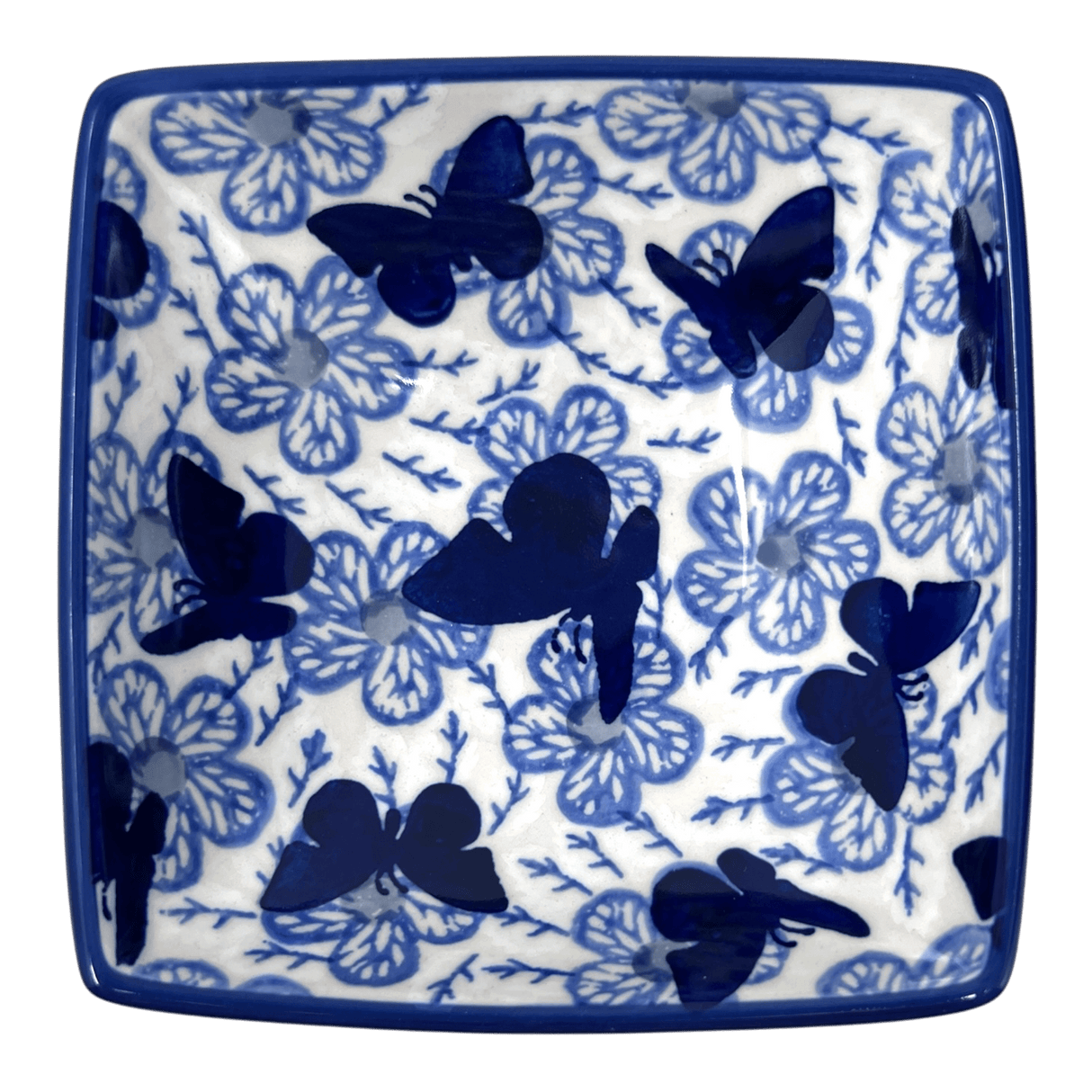 Bowl, Square, Nut, Small, 5.25" in "Blue Butterfly" by Manufaktura | M105U-AS58