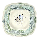 Bowl, Square, Fancy, Berry Bowl, 7.5" in "Scattered Ferns" by Manufaktura | M107S-GZ39