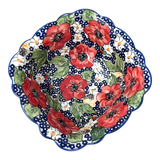 Bowl, Square, Fancy, Berry Bowl, 7.5" in "Poppies & Posies" by Manufaktura | M107S-IM02