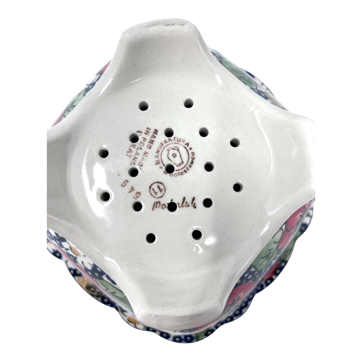 Bowl, Square, Fancy, Berry Bowl, 7.5" in "Poppies & Posies" by Manufaktura | M107S-IM02