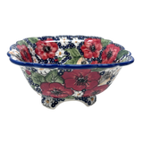 Bowl, Square, Fancy, Berry Bowl, 7.5" in "Poppies & Posies" by Manufaktura | M107S-IM02
