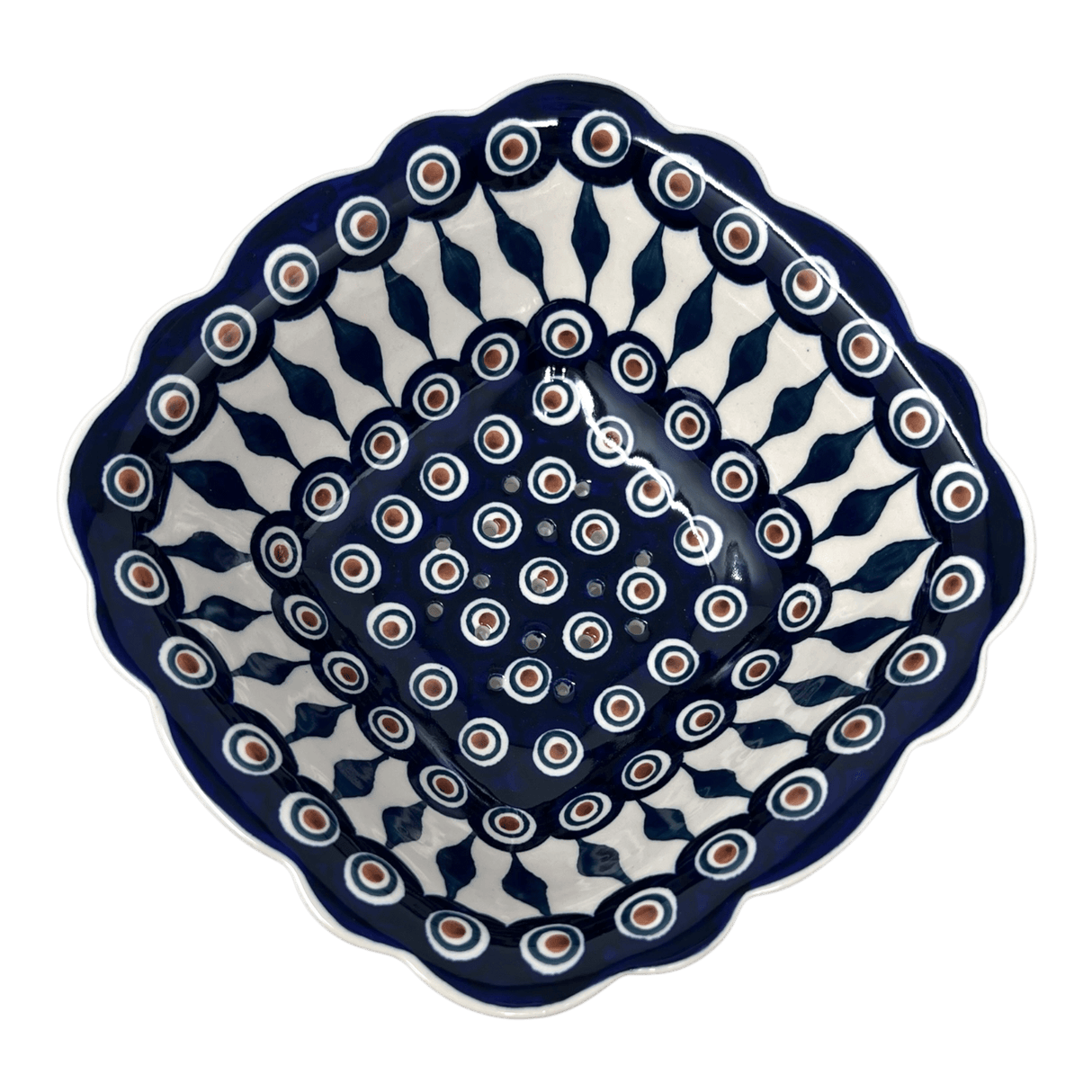 Bowl, Square, Fancy, Berry Bowl, 7.5" in "Peacock" by Manufaktura | M107T-54