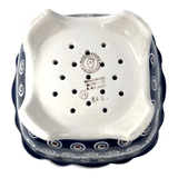 Bowl, Square, Fancy, Berry Bowl, 7.5" in "Peacock" by Manufaktura | M107T-54