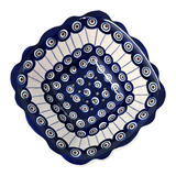Bowl, Square, Fancy, Berry Bowl, 7.5" in "Peacock in Line" by Manufaktura | M107T-54A