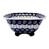 Bowl, Square, Fancy, Berry Bowl, 7.5" in "Peacock in Line" by Manufaktura | M107T-54A