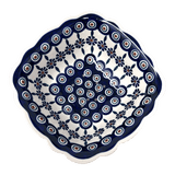 Bowl, Square, Fancy, Berry Bowl, 7.5" in "Floral Peacock" by Manufaktura | M107T-54KK