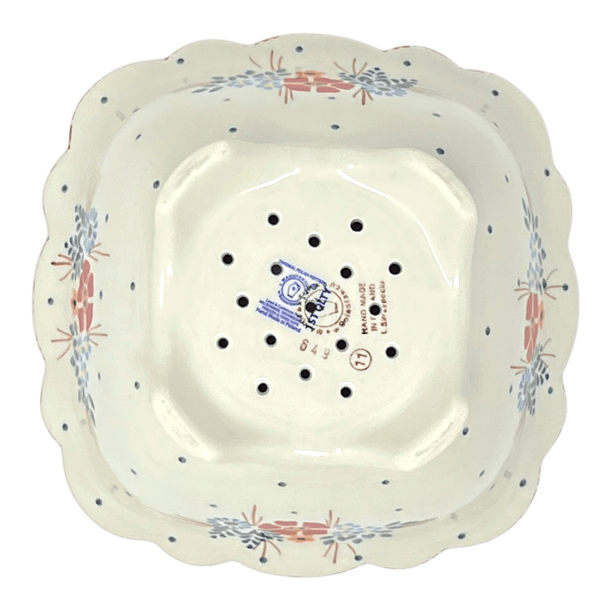 Bowl, Square, Fancy, Berry Bowl, 7.5" in "Country Pride" by Manufaktura | M107T-GM13