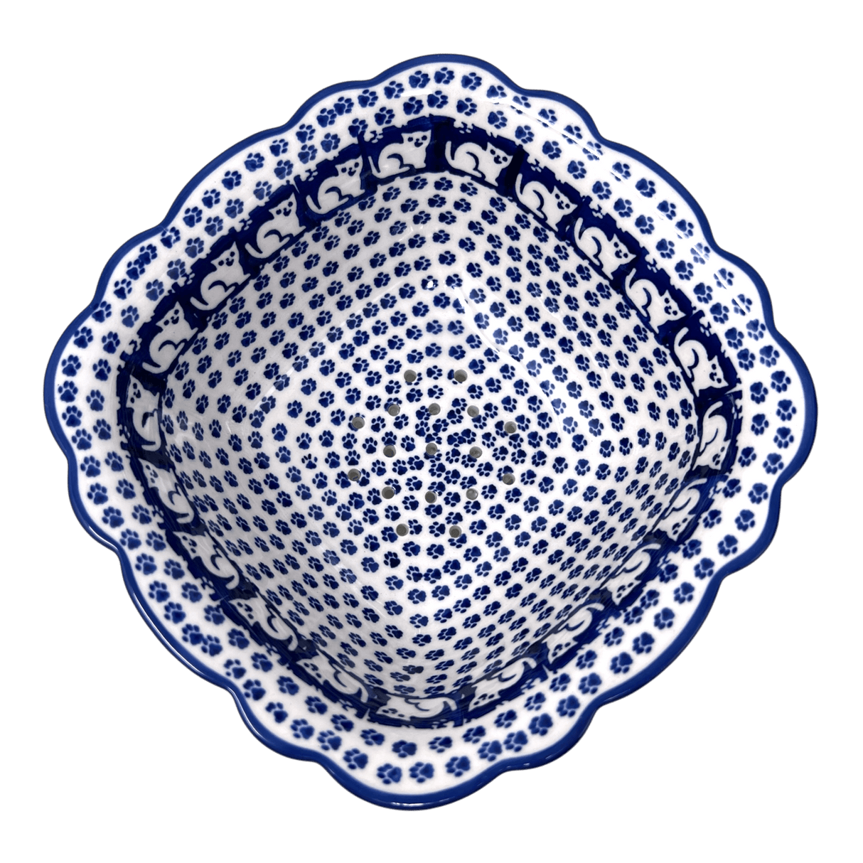 Bowl, Square, Fancy, Berry Bowl, 7.5" in "Kitty Cat Path" by Manufaktura | M107T-KOT6