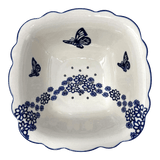 Bowl, Square, Fancy, Berry Bowl, 7.5" in "Butterfly Garden" by Manufaktura | M107T-MOT1