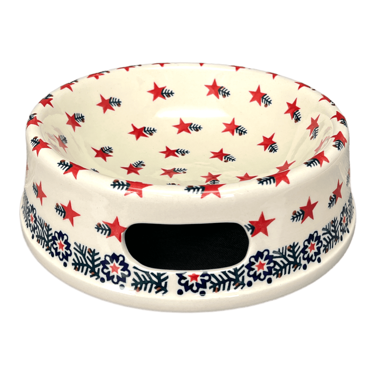 Bowl, Round, Dog Bowl, 10.25" Large in "Evergreen Stars" by Manufaktura | M110T-PZGG