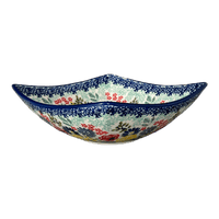 A picture of a Polish Pottery Medium Nut Dish (Garden Party) | M113S-BUK1 as shown at PolishPotteryOutlet.com/products/medium-nut-dish-garden-party-m113s-buk1
