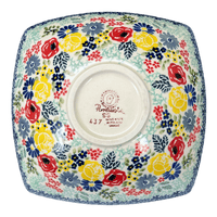 A picture of a Polish Pottery Medium Nut Dish (Garden Party) | M113S-BUK1 as shown at PolishPotteryOutlet.com/products/medium-nut-dish-garden-party-m113s-buk1