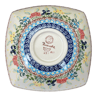 A picture of a Polish Pottery Medium Nut Dish (Beautiful Botanicals) | M113S-DPOG as shown at PolishPotteryOutlet.com/products/medium-nut-dish-beautiful-botanicals-m113s-dpog