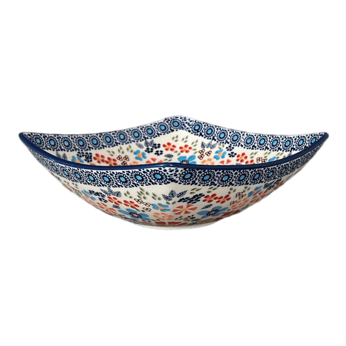 Bowl, Square, Nut, Medium, 7.75" in "Festive Flowers" by Manufaktura | M113S-IZ16