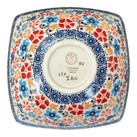 A picture of a Polish Pottery Medium Nut Dish (Festive Flowers) | M113S-IZ16 as shown at PolishPotteryOutlet.com/products/medium-nut-dish-festive-flowers-m113s-iz16