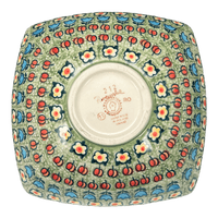 A picture of a Polish Pottery Medium Nut Dish (Amsterdam) | M113S-LK as shown at PolishPotteryOutlet.com/products/7-75-square-bowl-amsterdam-m113s-lk