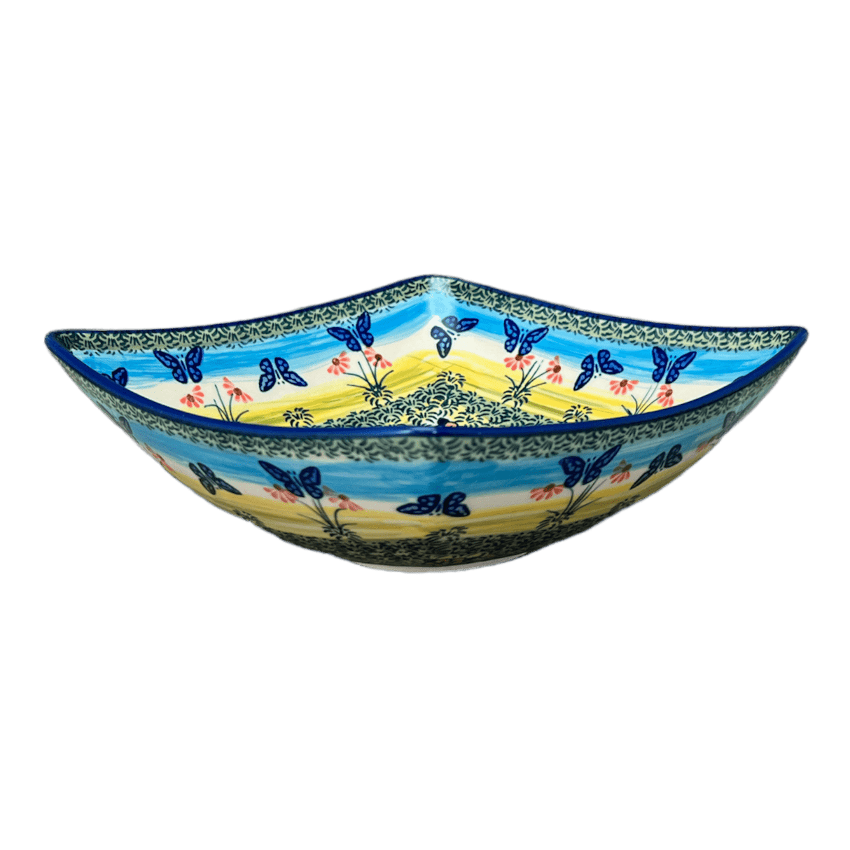 Bowl, Square, Nut, Medium, 7.75" in "Butterflies in Flight" by Manufaktura | M113S-WKM