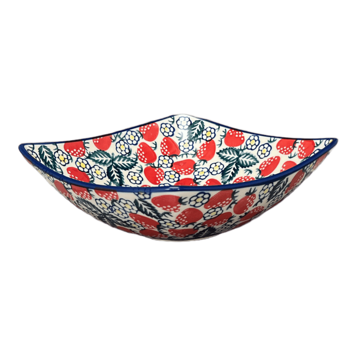 Bowl, Square, Nut, Medium, 7.75" in "Strawberry Fields" by Manufaktura | M113U-AS59