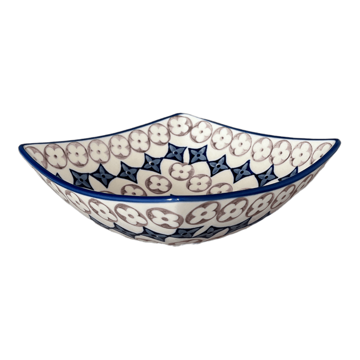 Bowl, Square, Nut, Medium, 7.75" in "Diamond Blossoms" by Manufaktura | M113U-ZP03