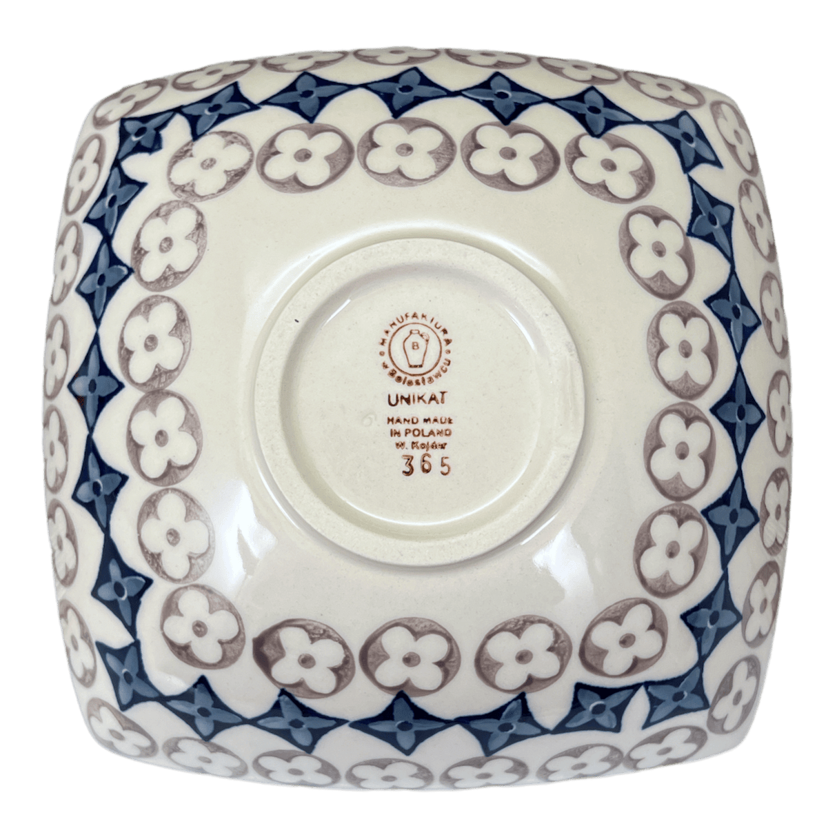 Bowl, Square, Nut, Medium, 7.75" in "Diamond Blossoms" by Manufaktura | M113U-ZP03