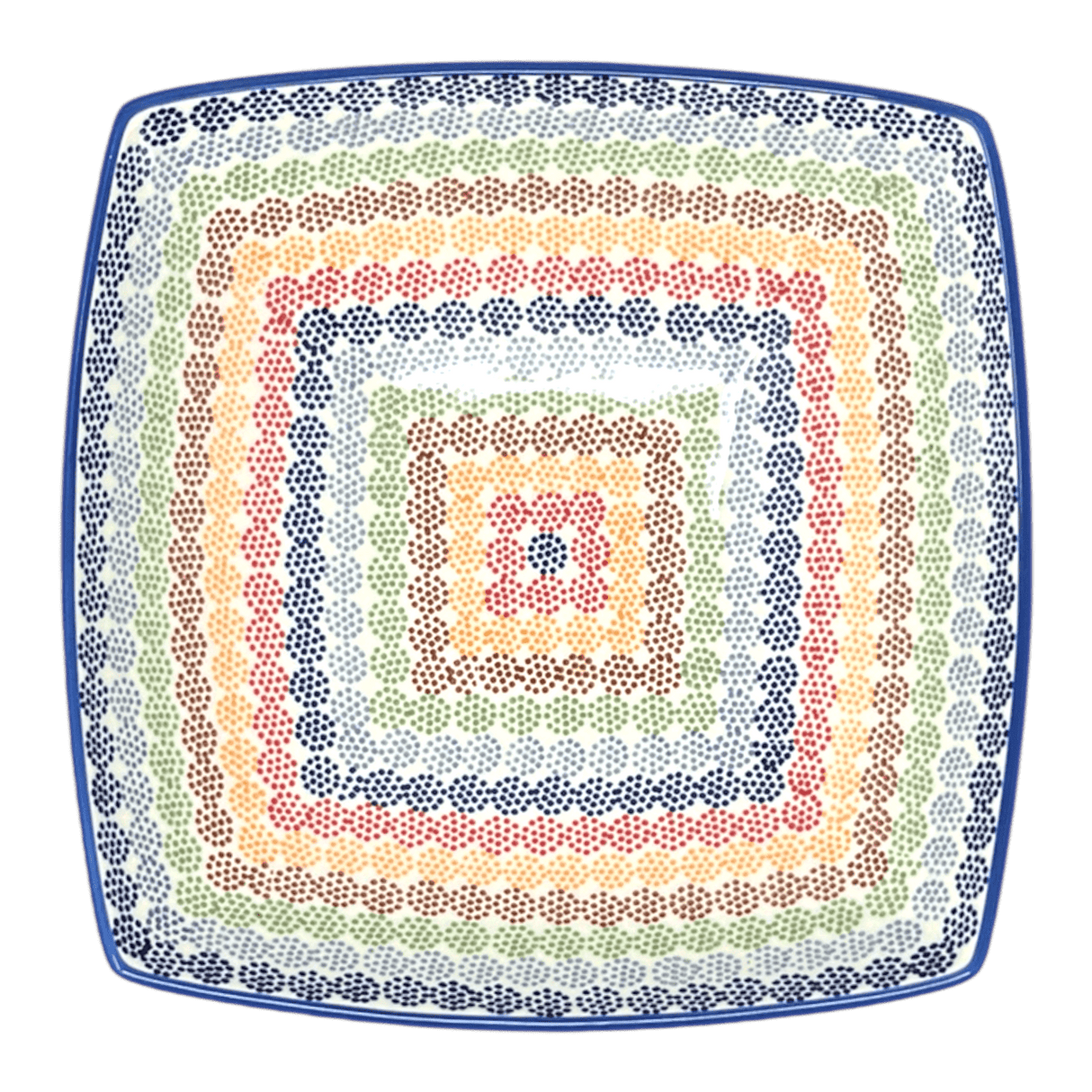 Bowl, Square, Nut, Large, 10.5" in "Speckled Rainbow" by Manufaktura | M121M-AS37