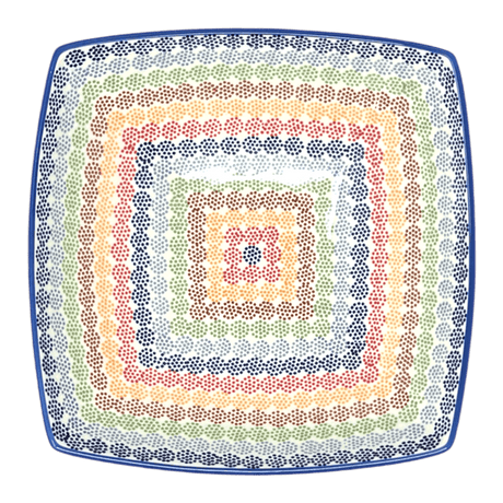 Bowl, Square, Nut, Large, 10.5" in "Speckled Rainbow" by Manufaktura | M121M-AS37