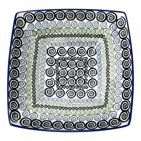 Bowl, Square, Nut, Large, 10.5" in "Hypnotic Whirlpool" by Manufaktura | M121M-CGZC