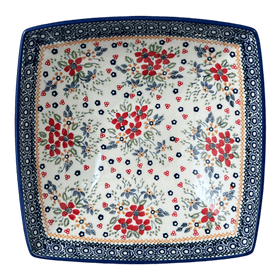 Polish Pottery Large Nut Dish (Ruby Bouquet) | M121S-DPCS Additional Image at PolishPotteryOutlet.com