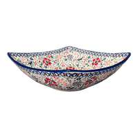 A picture of a Polish Pottery Large Nut Dish (Full Bloom) | M121S-EO34 as shown at PolishPotteryOutlet.com/products/large-nut-dish-full-bloom-m121s-eo34