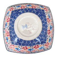 A picture of a Polish Pottery Large Nut Dish (Festive Flowers) | M121S-IZ16 as shown at PolishPotteryOutlet.com/products/large-nut-bowl-festive-flowers-m121s-iz16