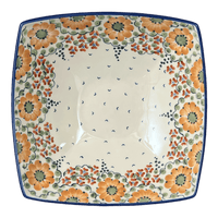 A picture of a Polish Pottery Large Nut Dish (Autumn Harvest) | M121S-LB as shown at PolishPotteryOutlet.com/products/square-bowl-autumn-harvest-m121s-lb