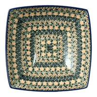 A picture of a Polish Pottery Large Nut Dish (Perennial Garden) | M121S-LM as shown at PolishPotteryOutlet.com/products/large-nut-bowl-perennial-garden-m121s-lm