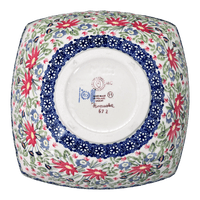 A picture of a Polish Pottery Large Nut Dish (Floral Fantasy) | M121S-P260 as shown at PolishPotteryOutlet.com/products/large-nut-bowl-floral-fantasy-m121s-p260
