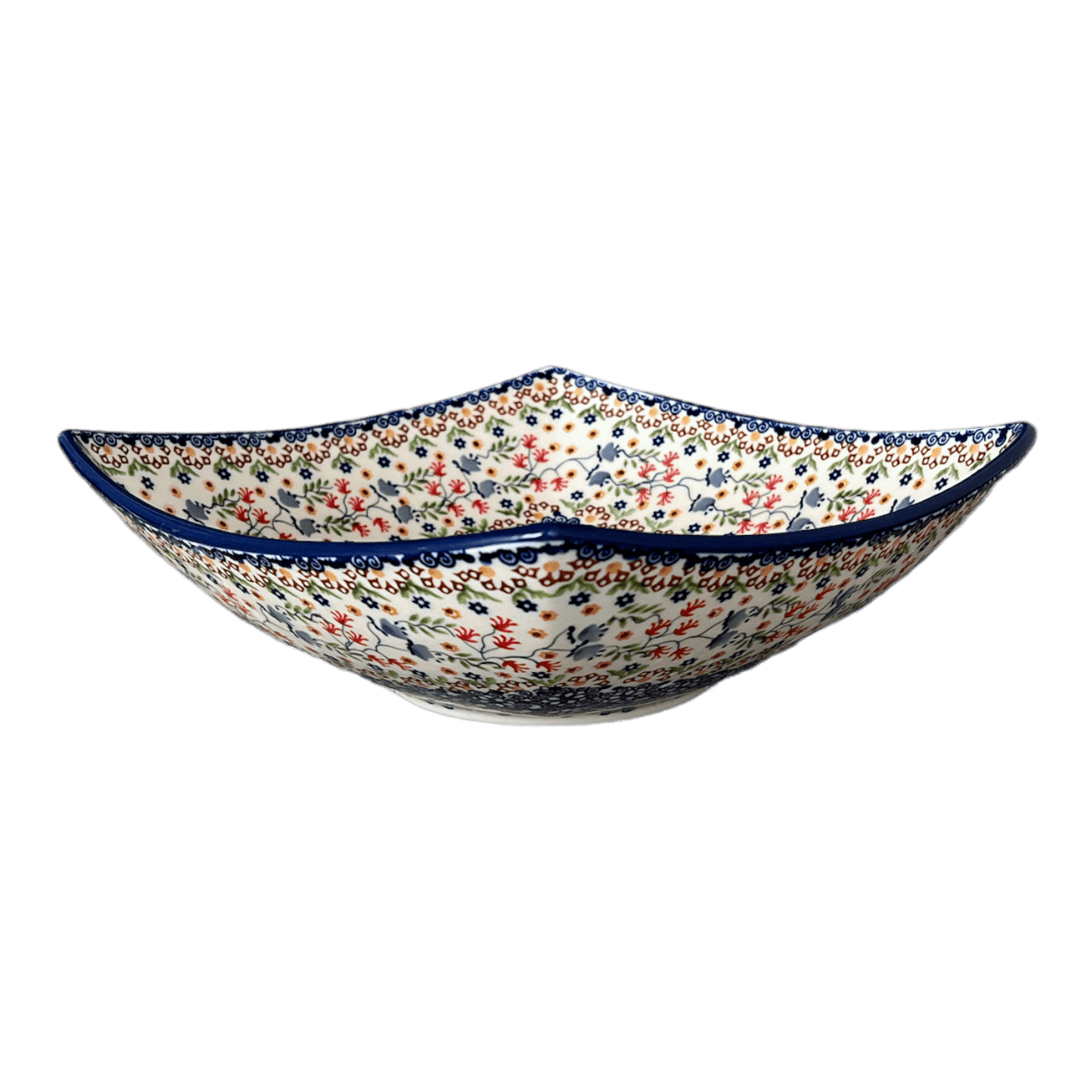 Bowl, Square, Nut, Large, 10.5" in "Wildflower Delight" by Manufaktura | M121S-P273