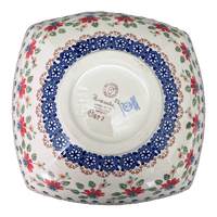 A picture of a Polish Pottery Large Nut Dish (Mediterranean Blossoms) | M121S-P274 as shown at PolishPotteryOutlet.com/products/large-nut-dish-mediterranean-blossoms-m121s-p274