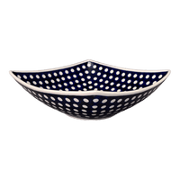 A picture of a Polish Pottery Large Nut Dish (Hello Dotty) | M121T-9 as shown at PolishPotteryOutlet.com/products/large-nut-dish-hello-dotty-m121t-9
