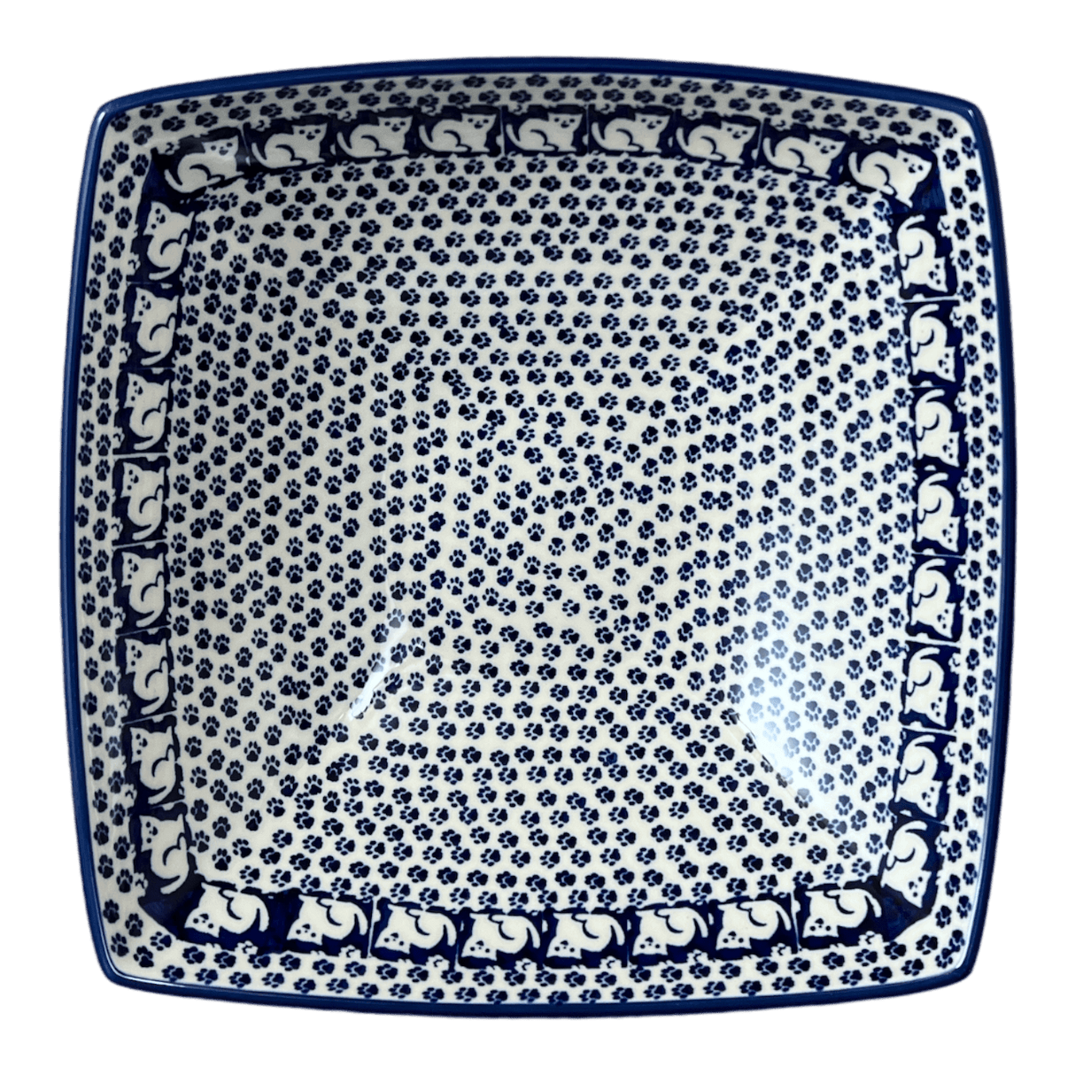Bowl, Square, Nut, Large, 10.5" in "Kitty Cat Path" by Manufaktura | M121T-KOT6
