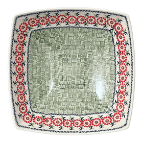 Polish Pottery Large Nut Dish (Woven Reds) | M121T-P181 Additional Image at PolishPotteryOutlet.com