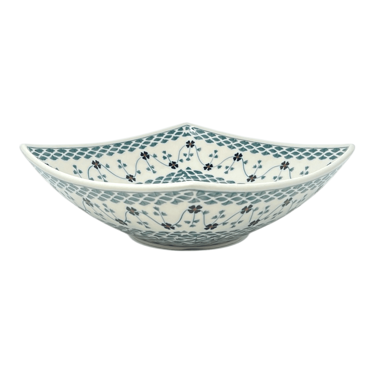 Bowl, Square, Nut, Large, 10.5" in "Woven Pansies" by Manufaktura | M121T-RV